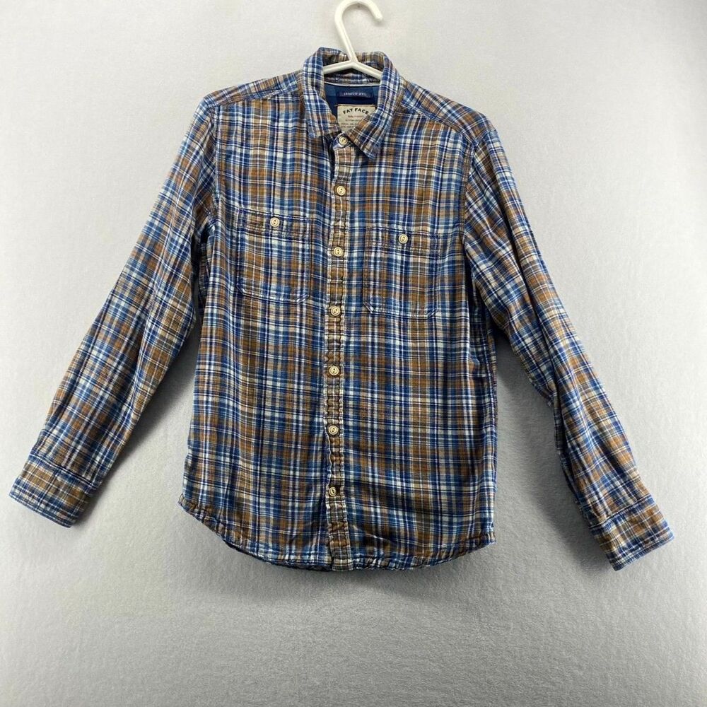 FatFace Indigo Dye‎ Flannel Button Down Shirt Mens Size XL